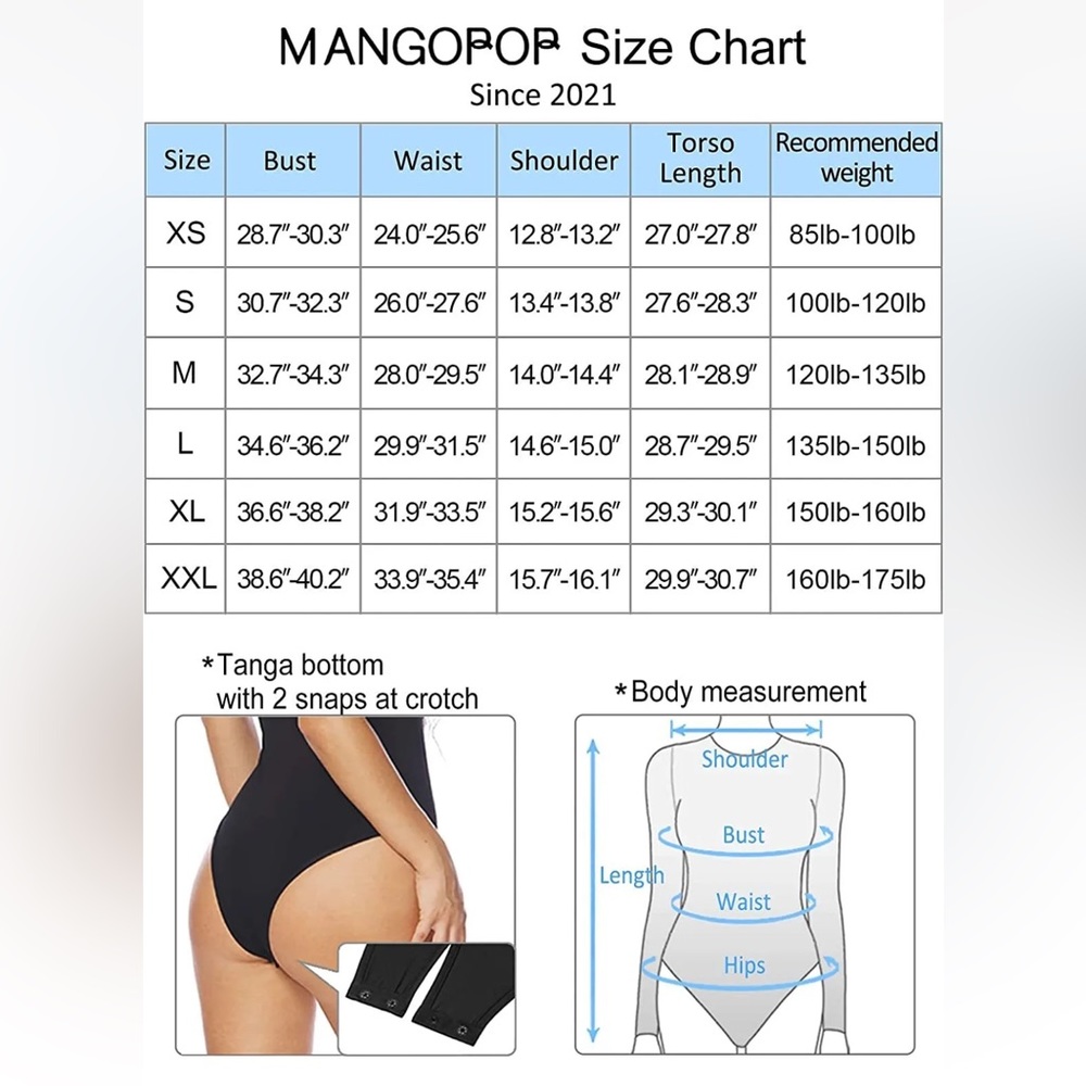 MANGOPOP womens black Bodysuit Deep V Neck Twist Knot Fitted Long sleeve NWT - Picture 5 of 5